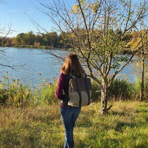 Waterproof Canvas Leather Unisex Backpack handmade by RockCow.